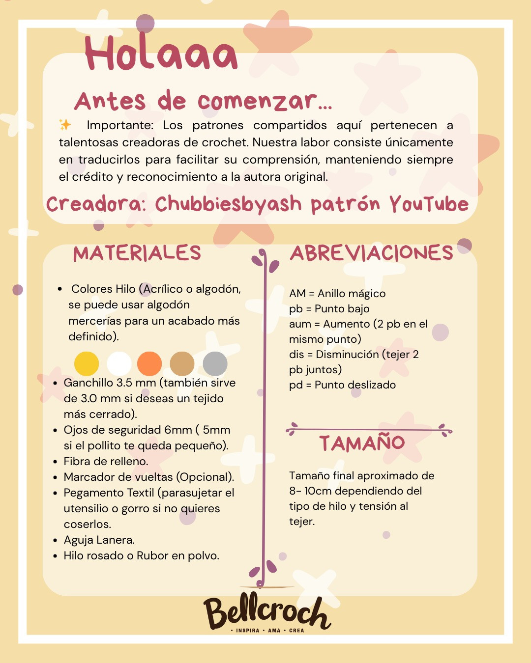 Patrón Crochet Amigurumi Pollito Chef Amarillo con Gorro y Delantal