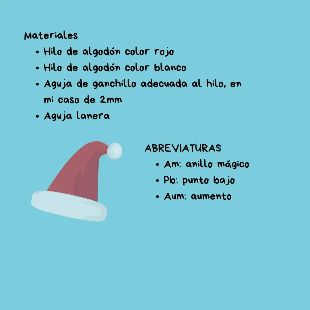 Patrón Crochet Gratis: Mini Gorrito Navideño Rojo y Blanco para Amigurumi