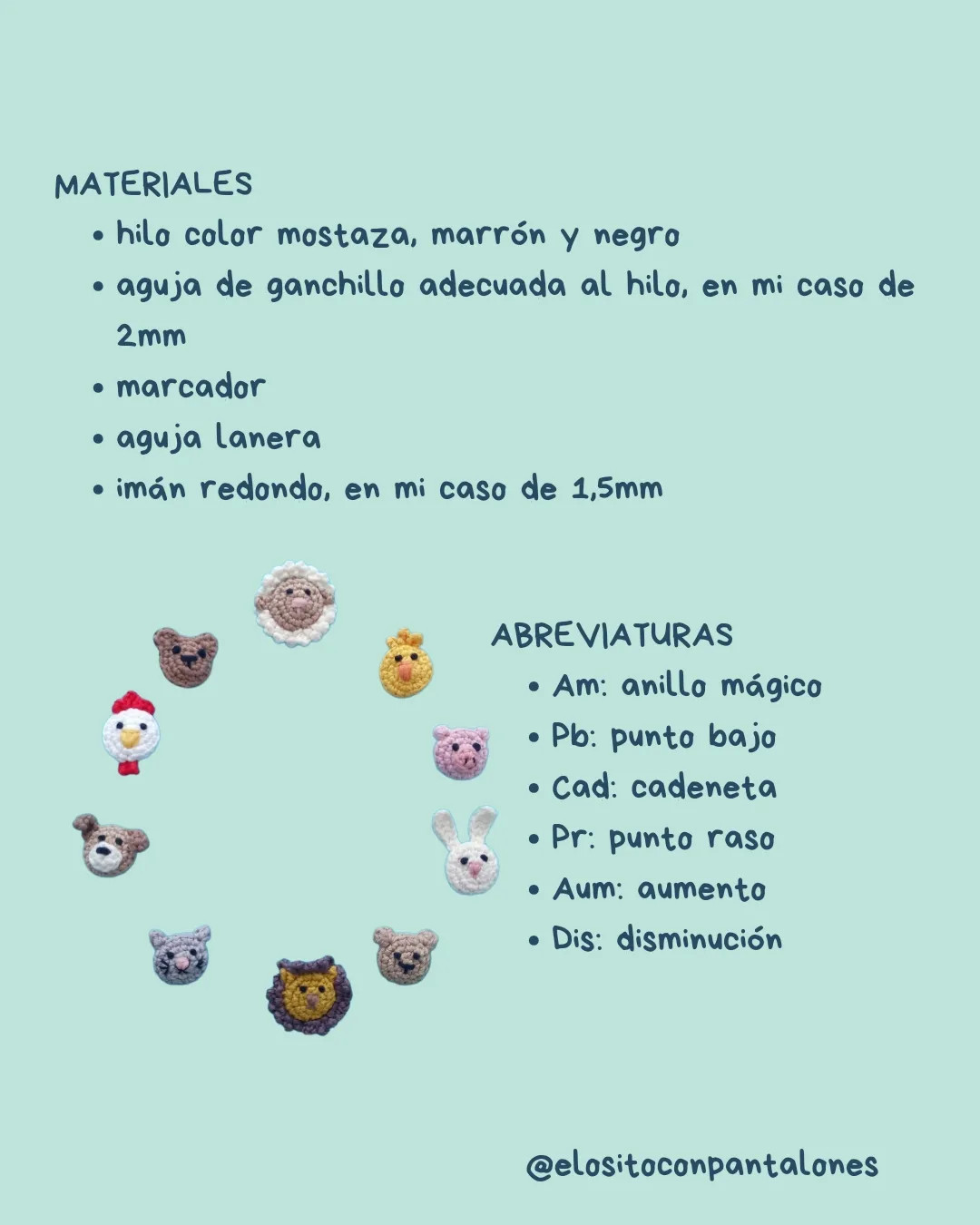 Patrón Crochet Imán León: Guía paso a paso para hacer un adorable imán de león con materiales y abreviaturas