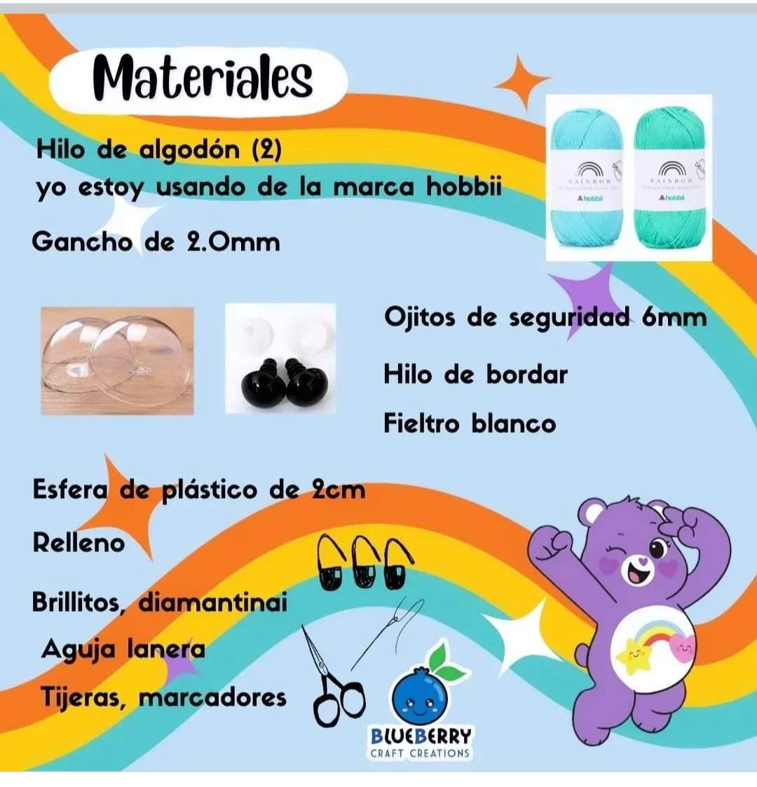 Patrón Crochet Ositos Llaveros: Guía paso a paso para crear osos amigurumi coloridos con materiales y abreviaturas