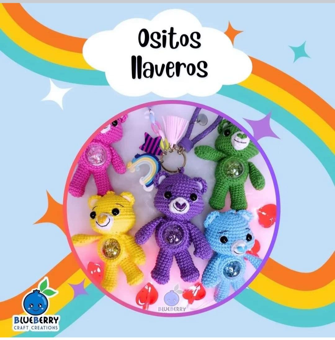 Patrón Crochet Ositos Llaveros: Guía paso a paso para crear osos amigurumi coloridos con materiales y abreviaturas
