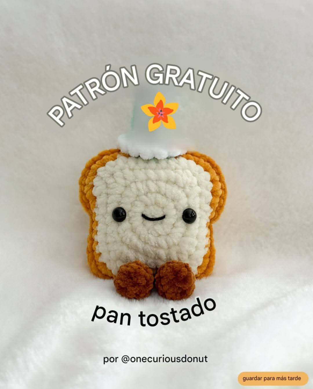 Patrón Crochet Pan Tostado Gordito - Amigurumi Gratis