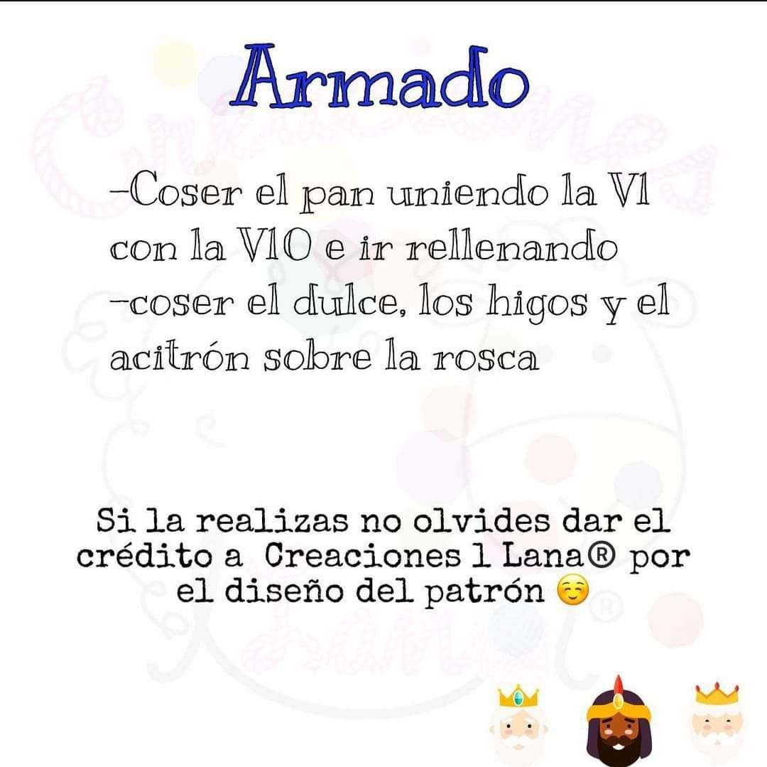 Patrón Crochet Rosca de Reyes