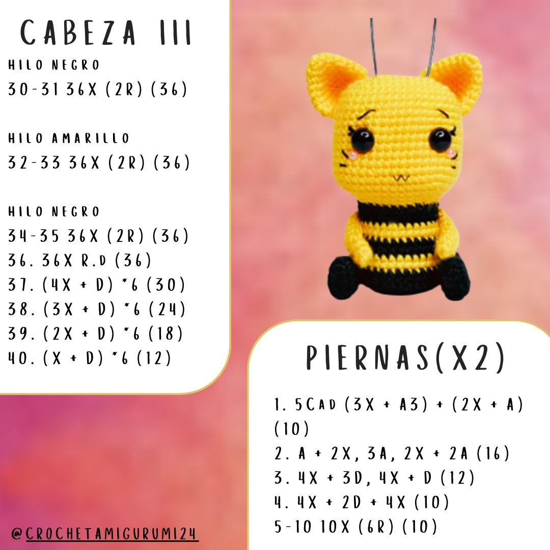 Patrón de Abeja Amigurumi: Guía Paso a Paso con Materiales y Abreviaturas