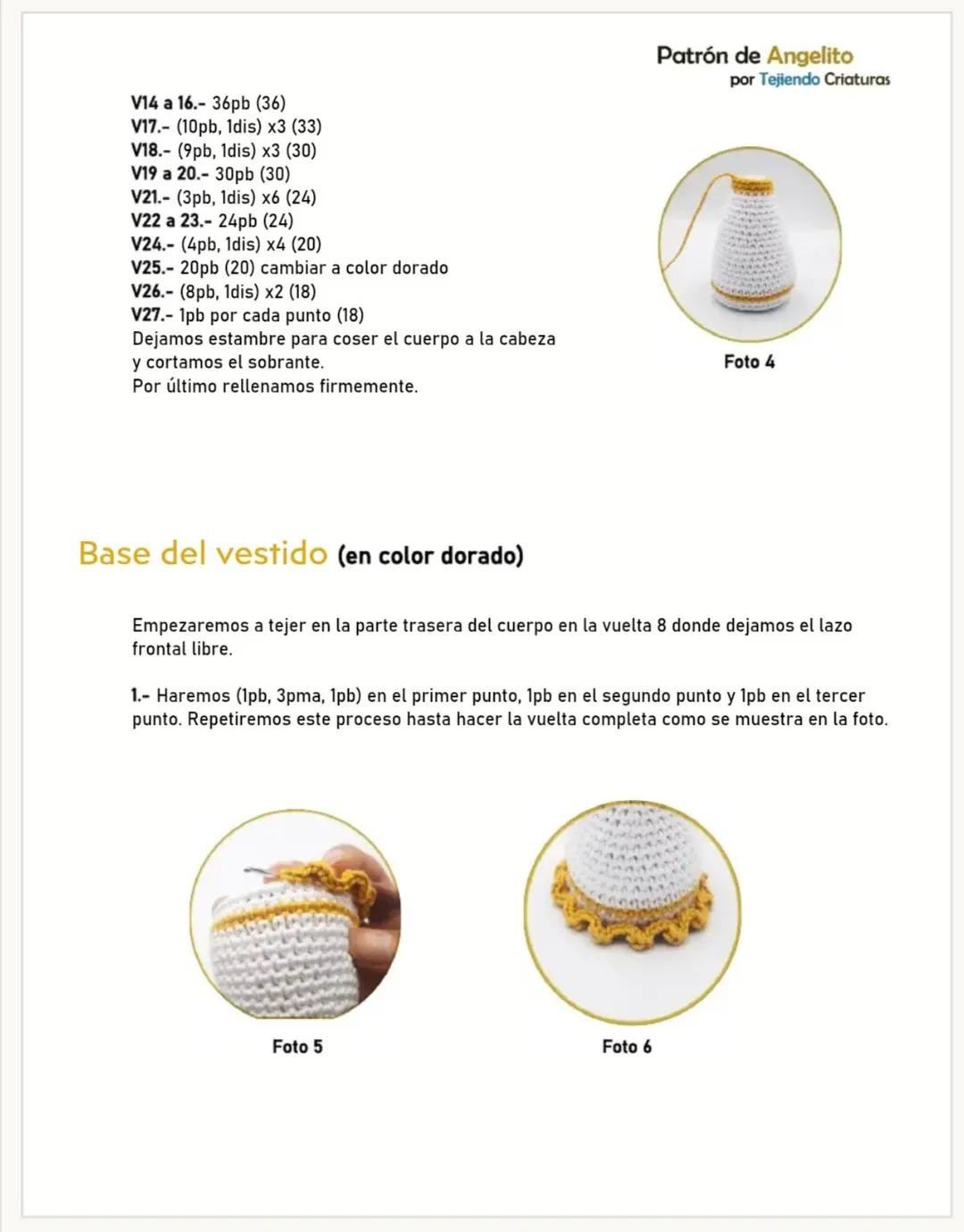 Patrón de Amigurumi Angelito - Búp bê thiên thần móc len