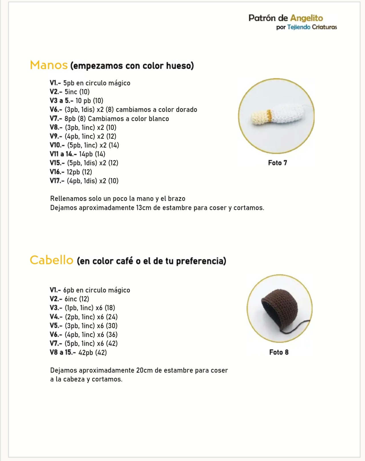 Patrón de Amigurumi Angelito - Búp bê thiên thần móc len