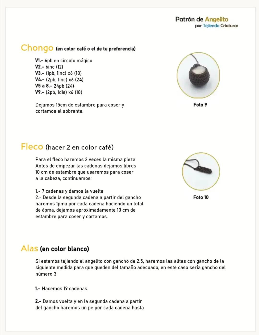 Patrón de Amigurumi Angelito - Búp bê thiên thần móc len