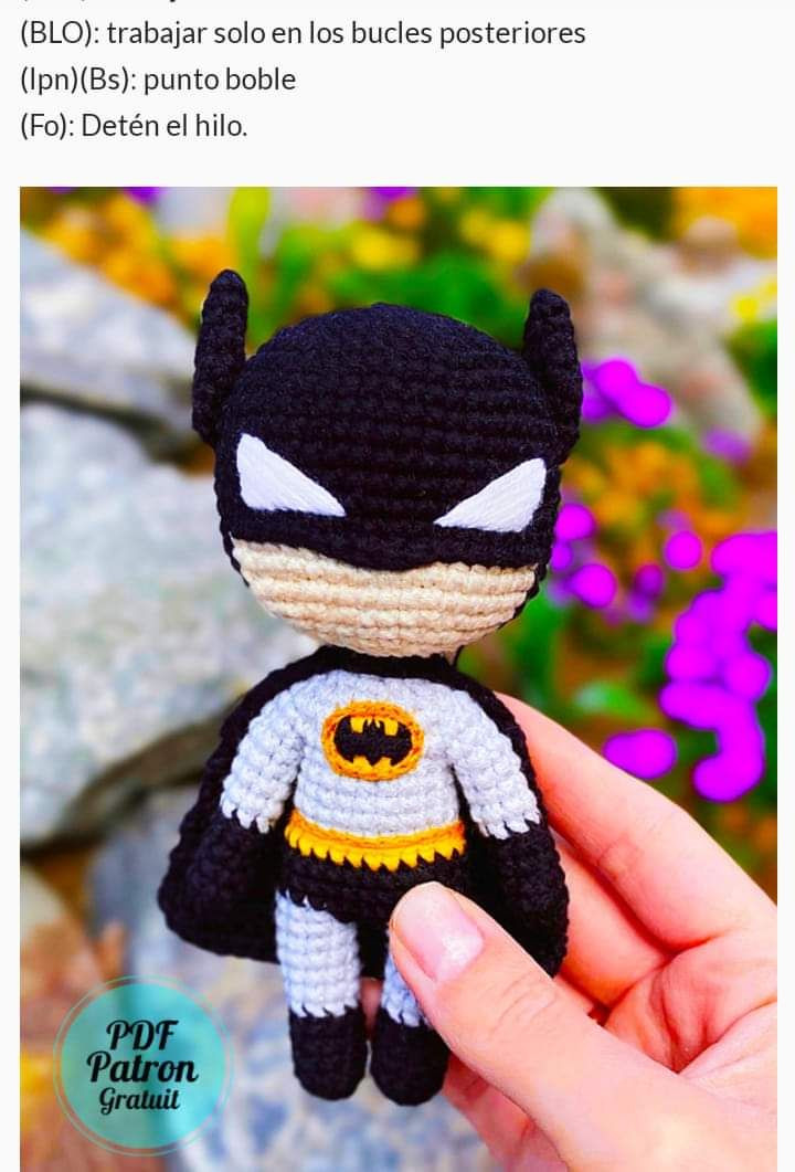 Patrón de Amigurumi Batman: El Caballero Oscuro