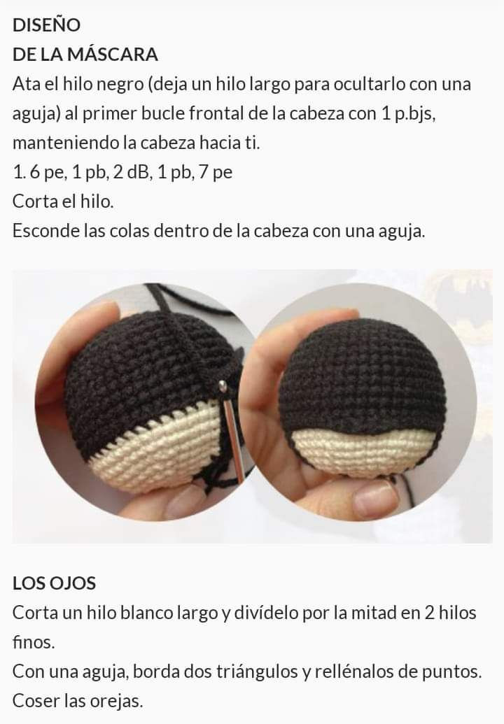 Patrón de Amigurumi Batman: El Caballero Oscuro