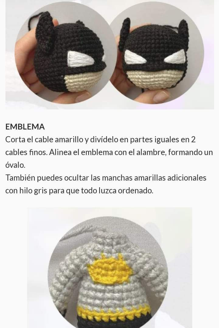 Patrón de Amigurumi Batman: El Caballero Oscuro