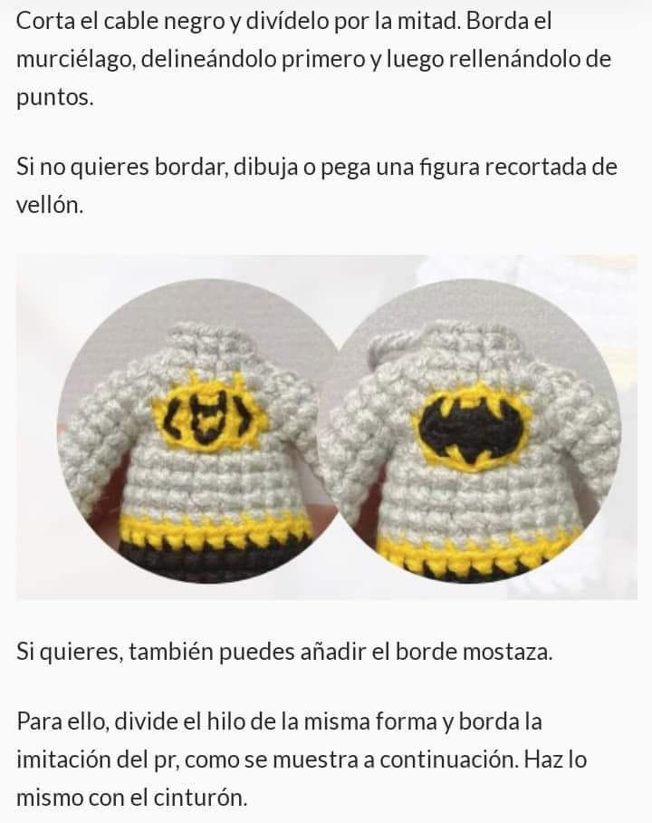 Patrón de Amigurumi Batman: El Caballero Oscuro
