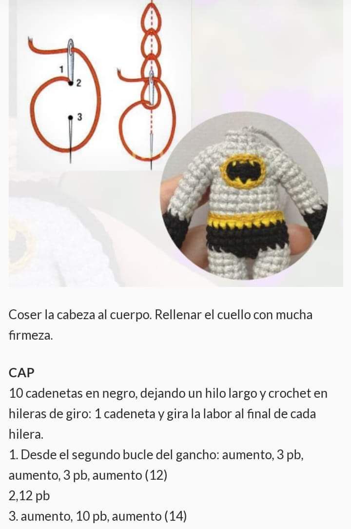 Patrón de Amigurumi Batman: El Caballero Oscuro