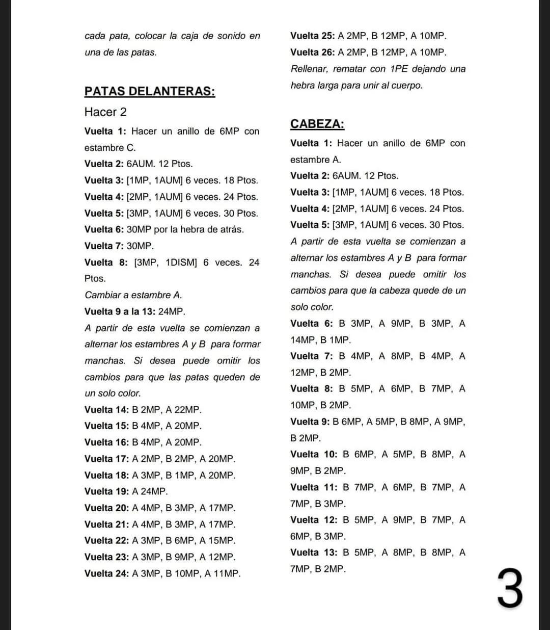 Patrón de Amigurumi Caballo Canelo con manchas y crin detallada