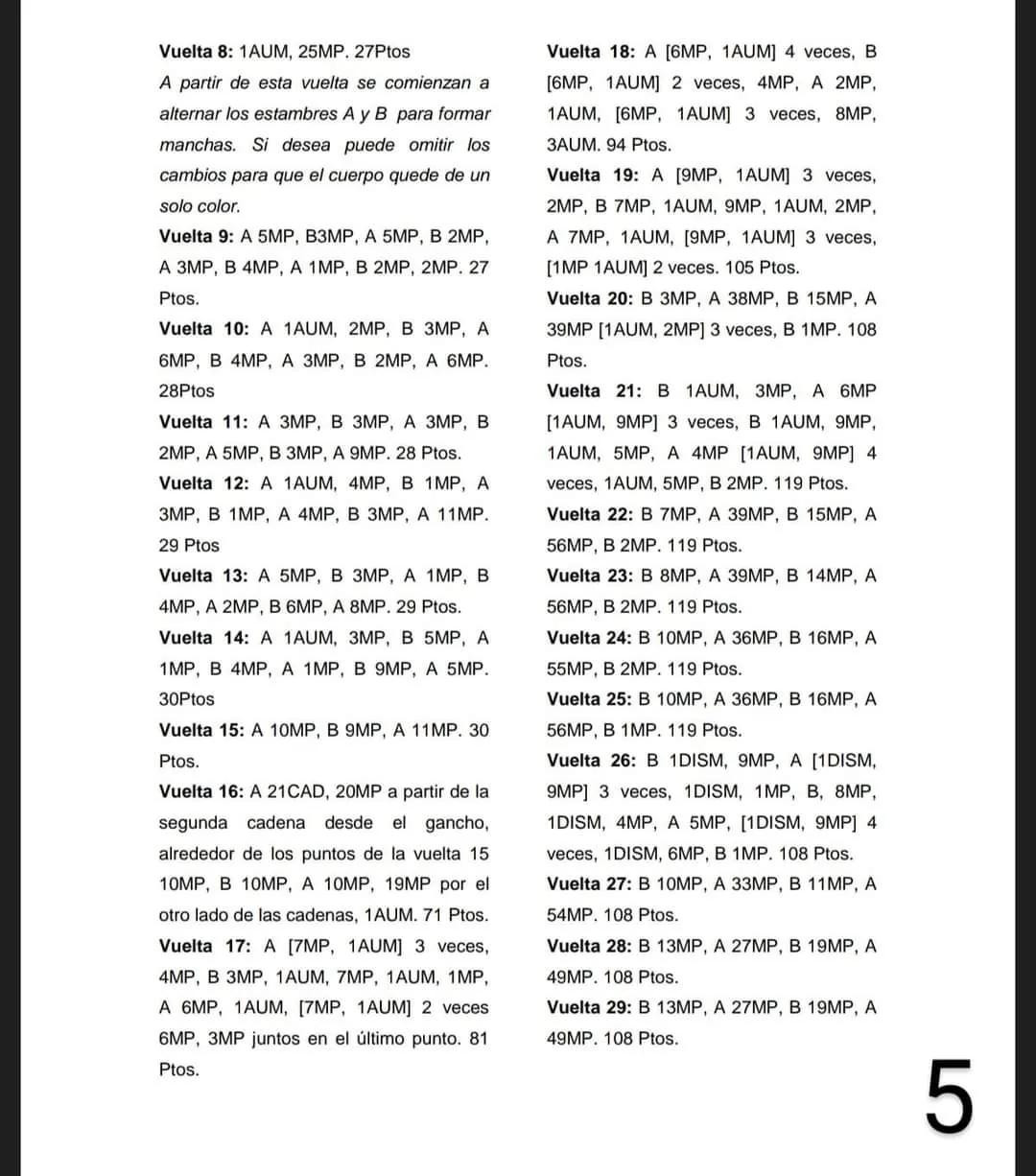 Patrón de Amigurumi Caballo Canelo con manchas y crin detallada