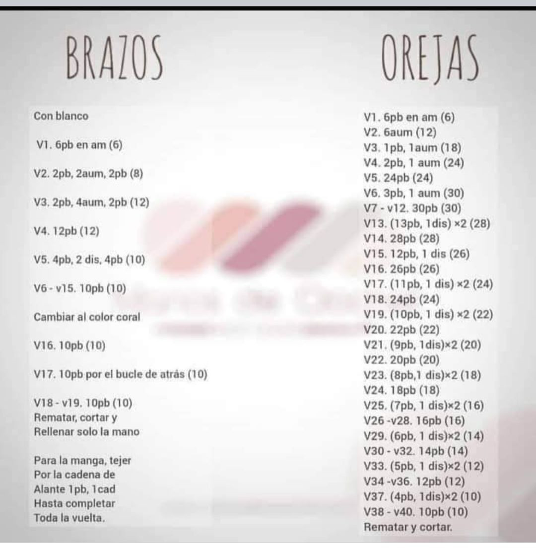 Patrón de Amigurumi: Conejita Tejida a Crochet con Vestido Coral y Orejas Café