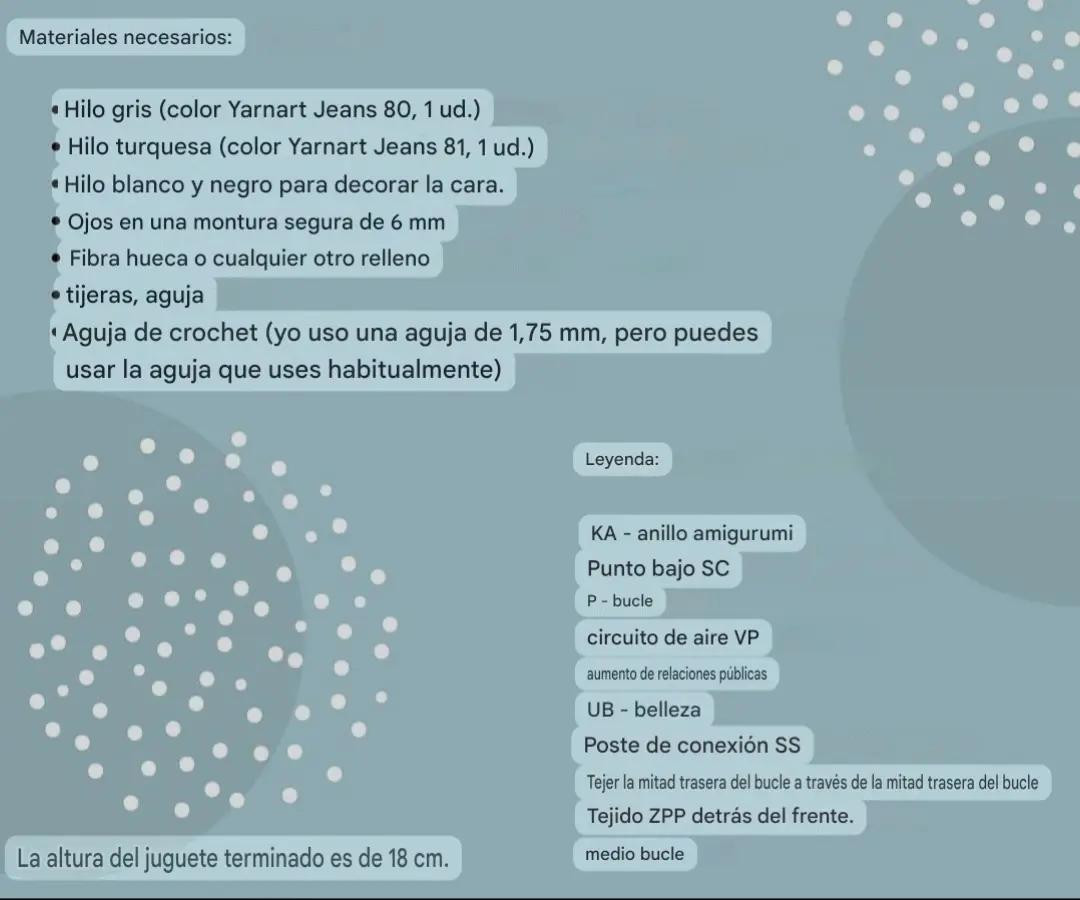 Patrón de Amigurumi Conejito Gris con Overol Turquesa