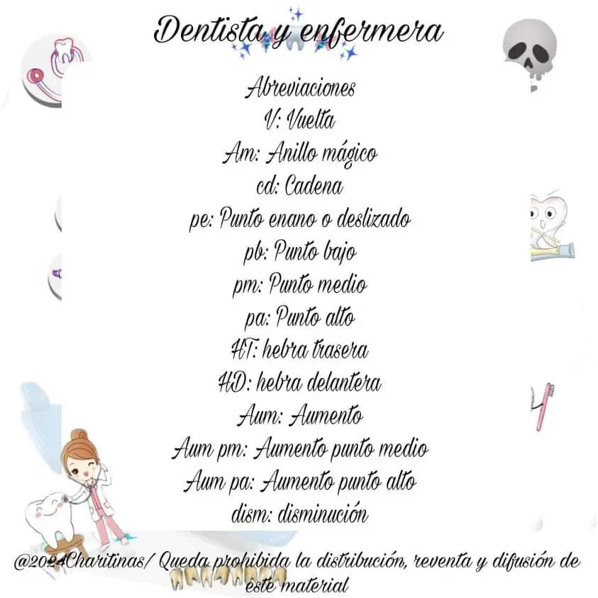 Patrón de Amigurumi Dentista y Enfermera con Instrucciones Completas