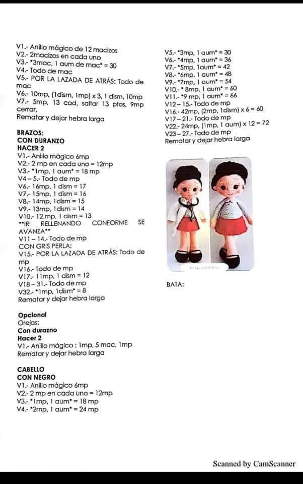 Patrón de Amigurumi Doctora Grande: Instrucciones Completas y Materiales