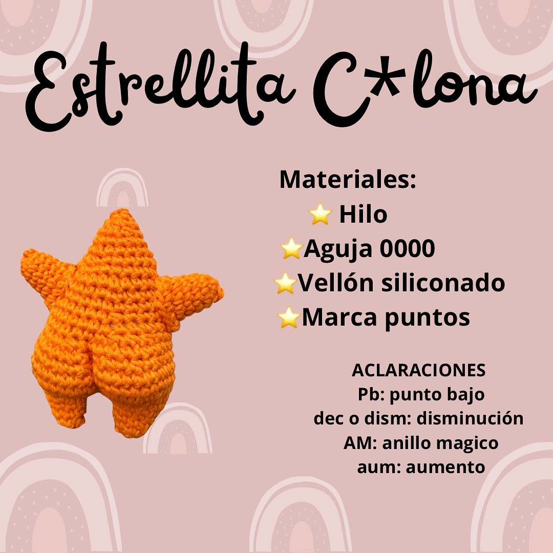 Patrón de amigurumi Estrellita C*lona paso a paso