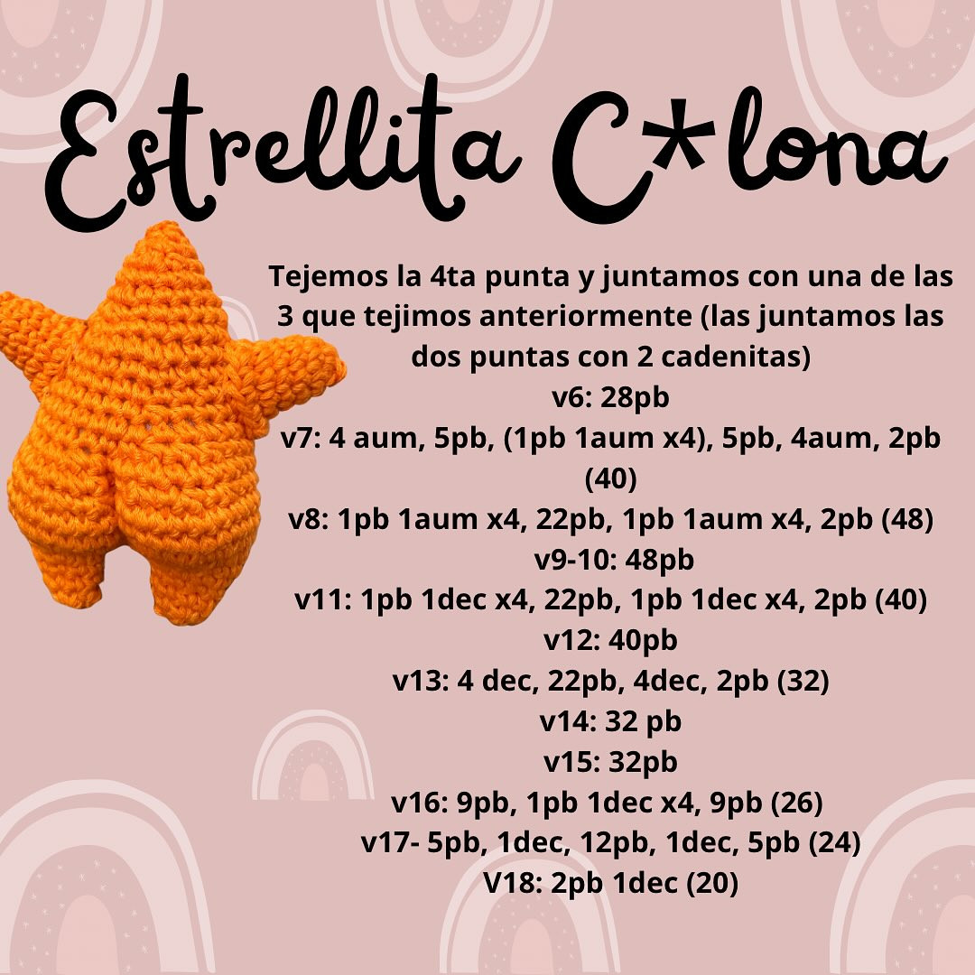 Patrón de amigurumi Estrellita C*lona paso a paso