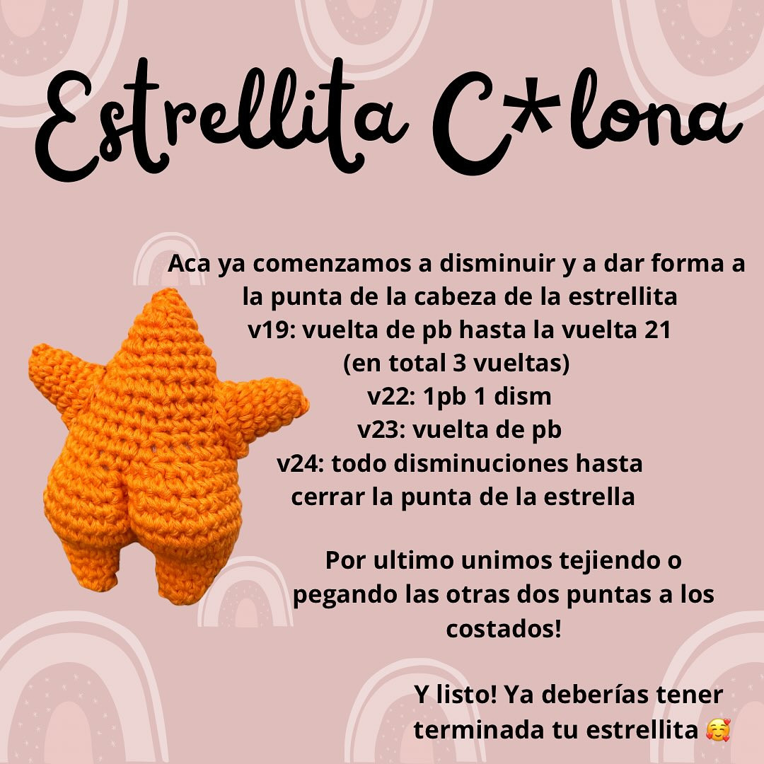 Patrón de amigurumi Estrellita C*lona paso a paso
