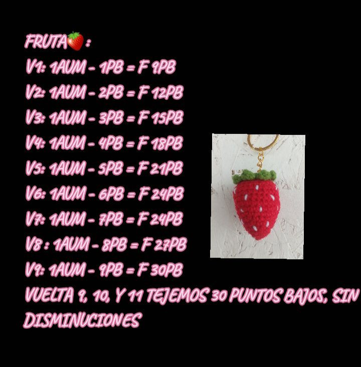Patrón de Amigurumi Fresa: Instrucciones paso a paso