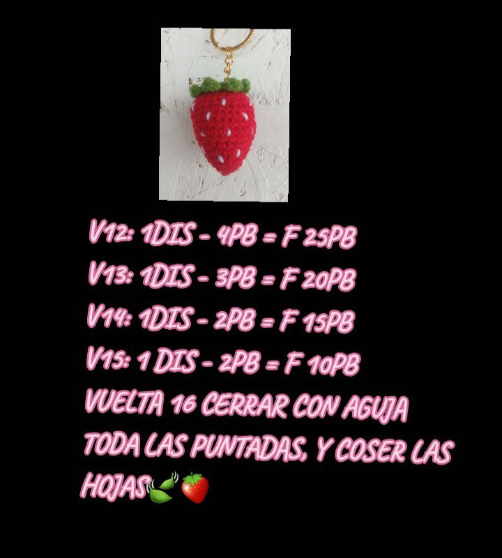 Patrón de Amigurumi Fresa: Instrucciones paso a paso