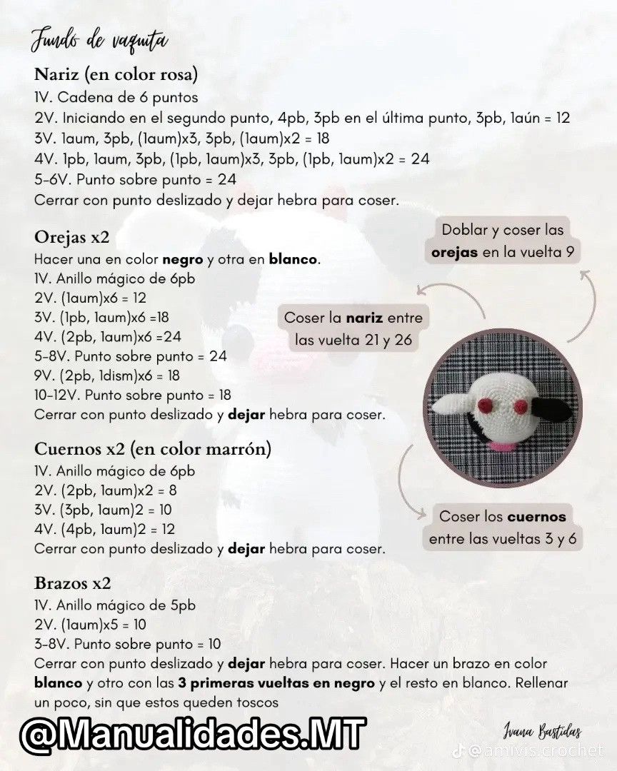 Patrón de Amigurumi Funko Vaquita Gratis