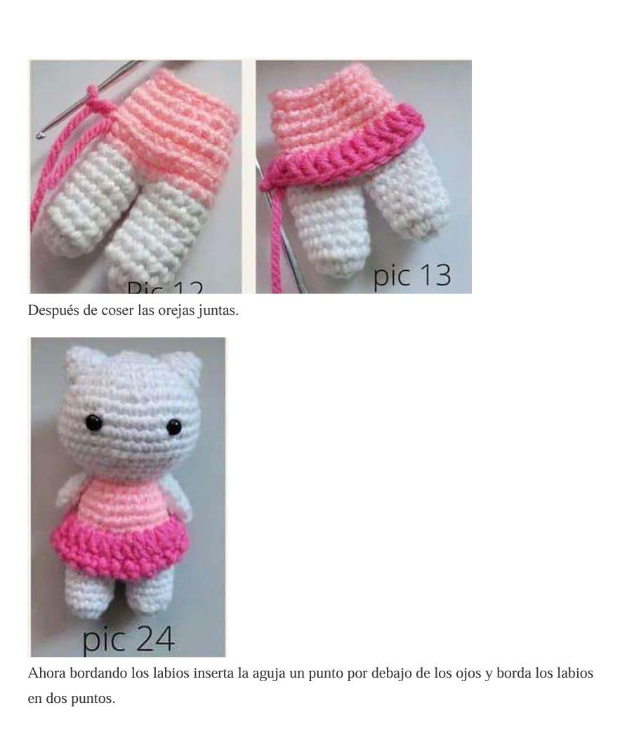 Patrón de Amigurumi Hello Kitty paso a paso gratis