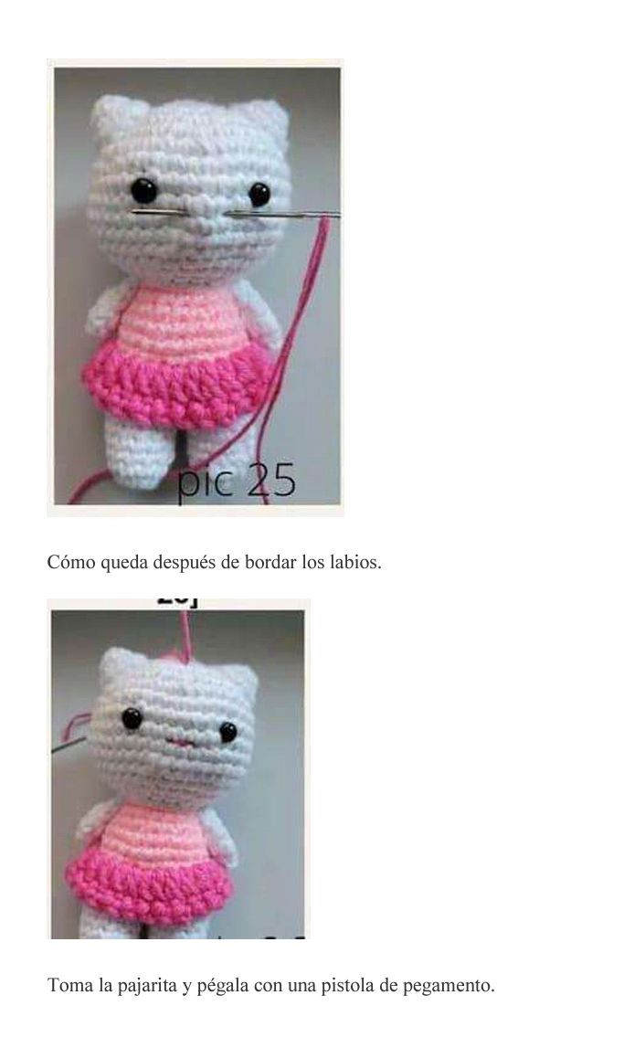 Patrón de Amigurumi Hello Kitty paso a paso gratis