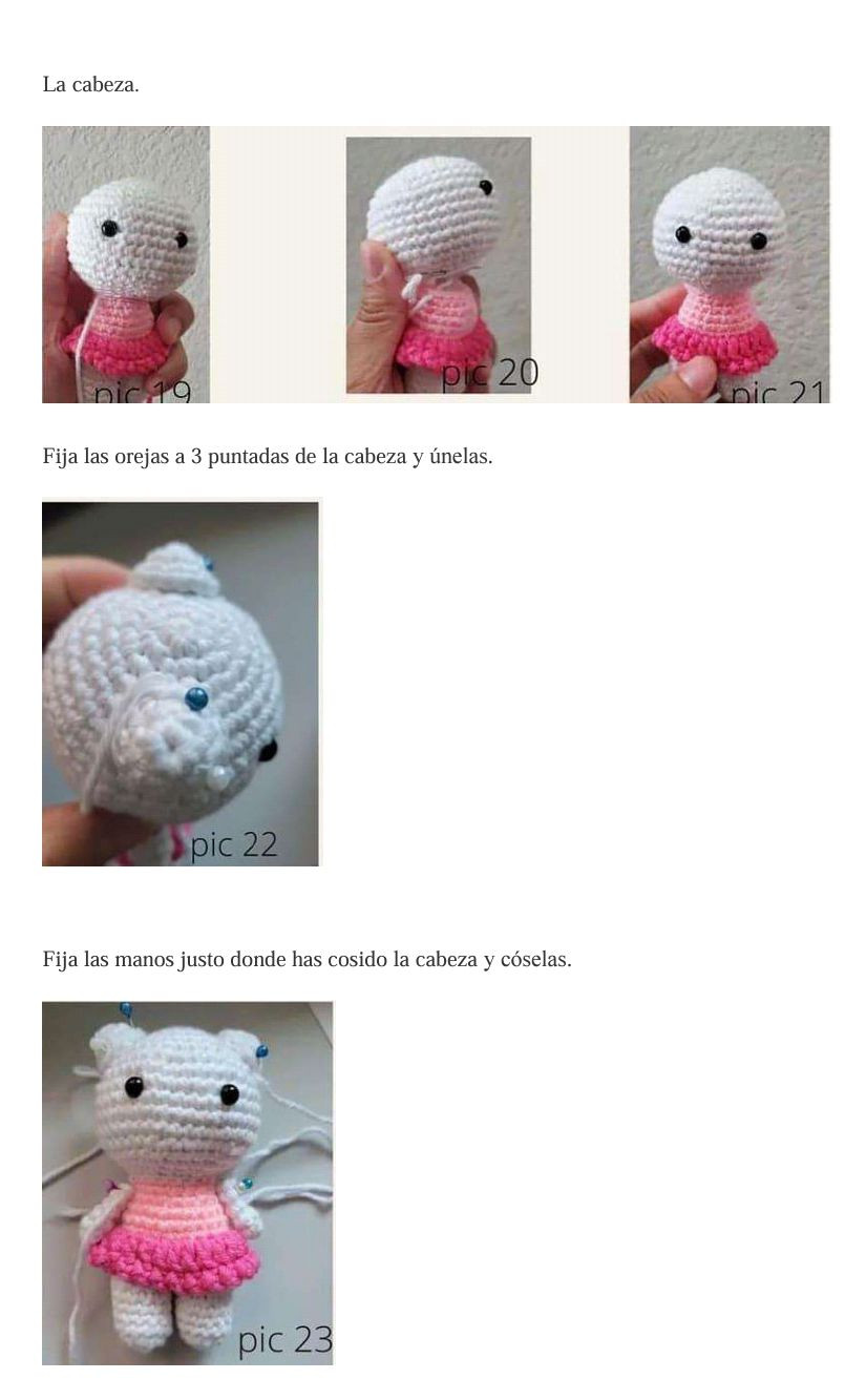 Patrón de Amigurumi Hello Kitty paso a paso gratis