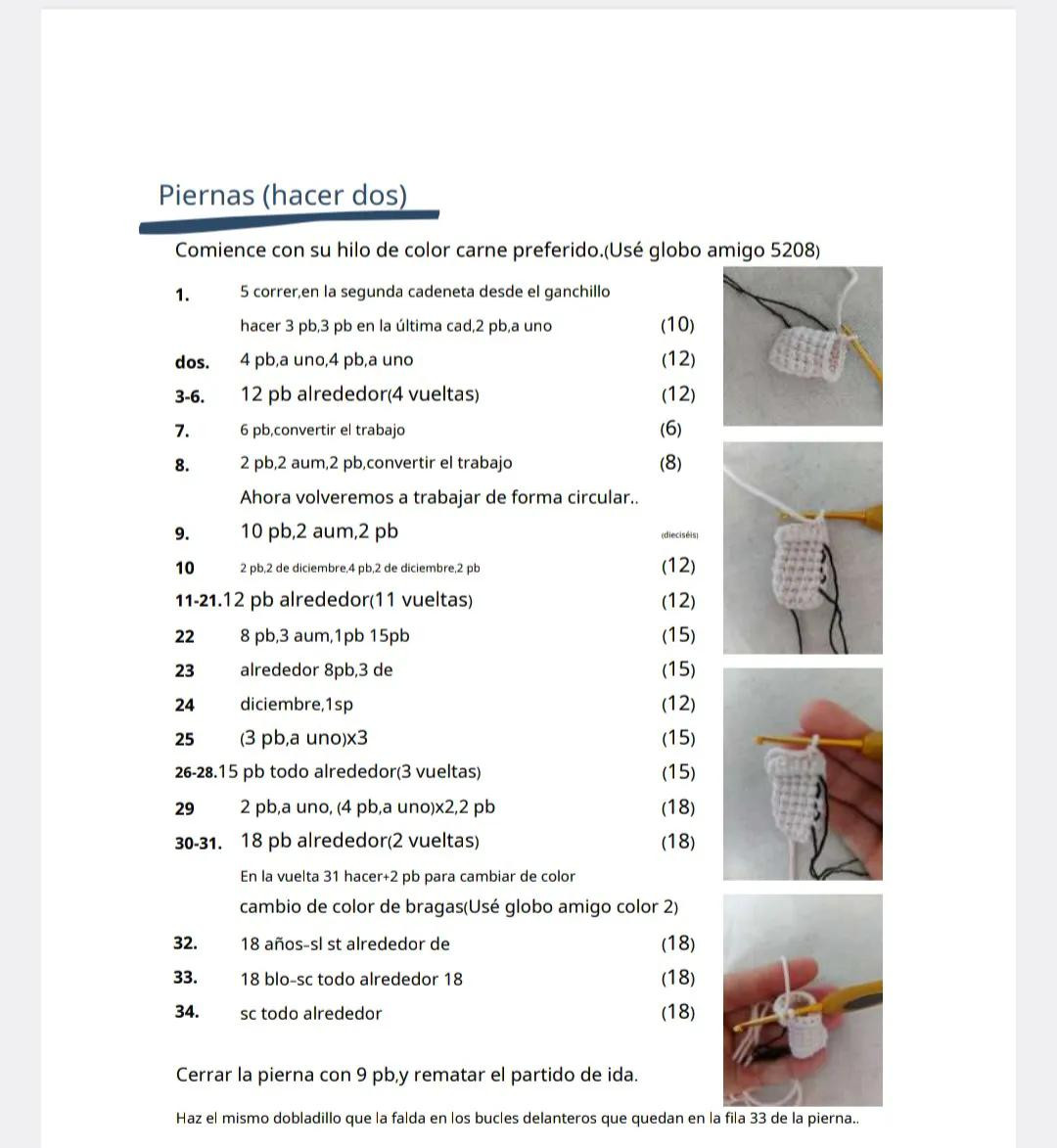 Patrón de Amigurumi: Muñeca con cabello amarillo y vestido azul