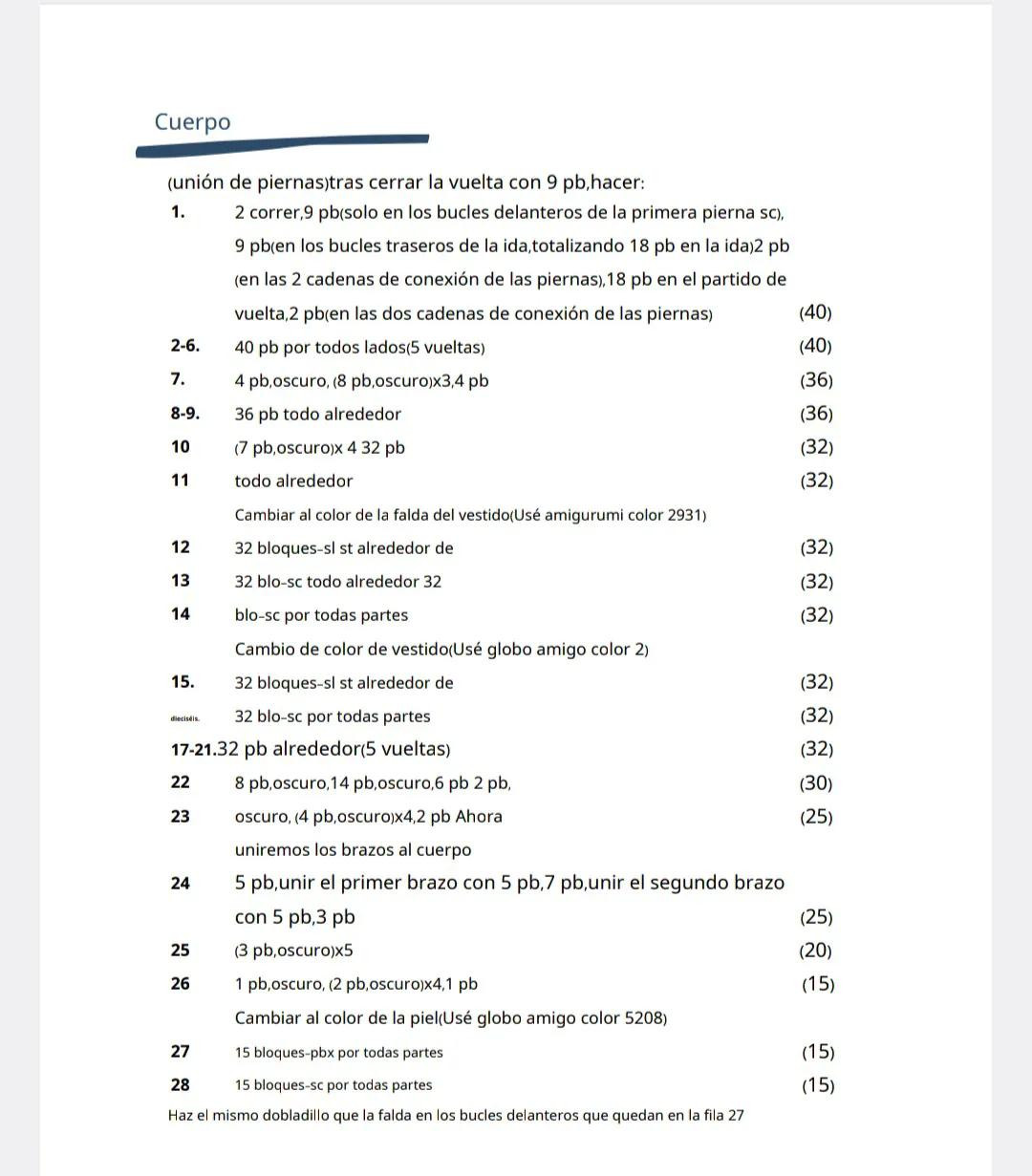 Patrón de Amigurumi: Muñeca con cabello amarillo y vestido azul