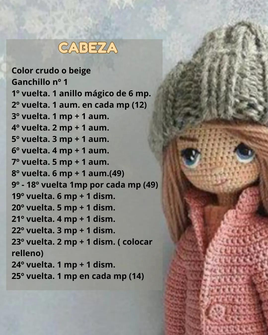 Patrón de Amigurumi Muñeca Nany's con Abrigo Rosa