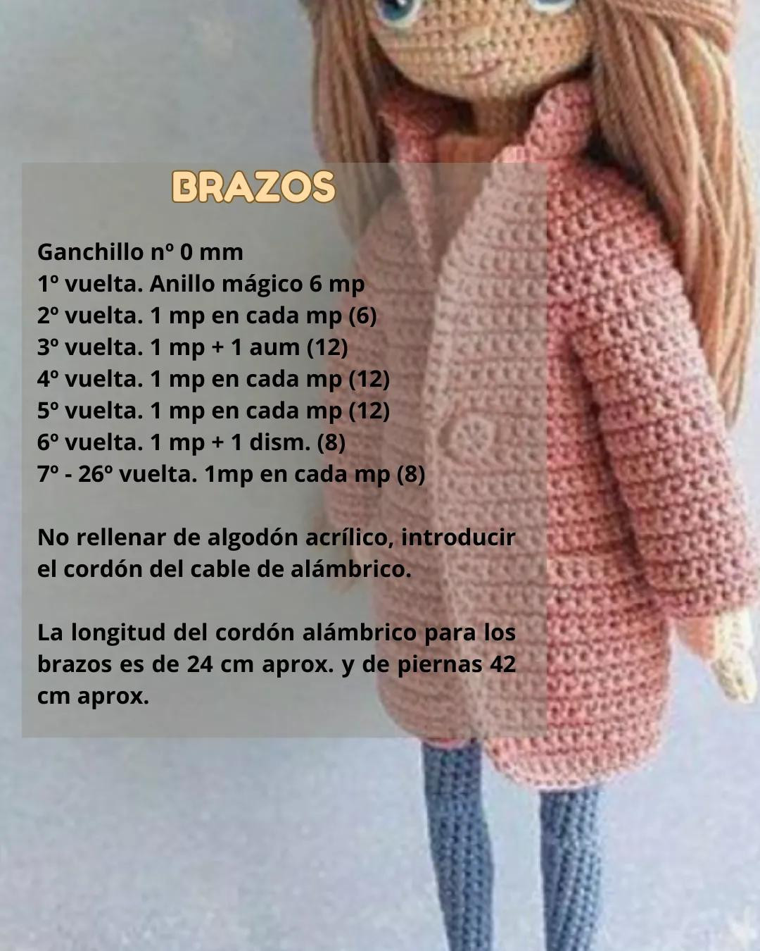 Patrón de Amigurumi Muñeca Nany's con Abrigo Rosa