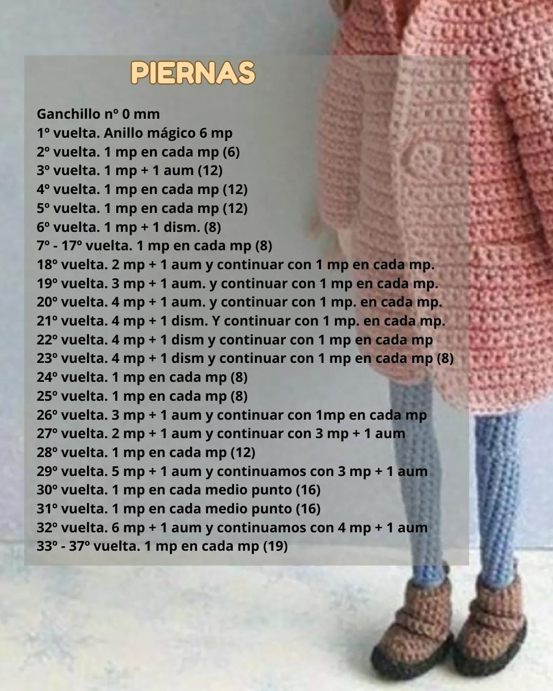 Patrón de Amigurumi Muñeca Nany's con Abrigo Rosa