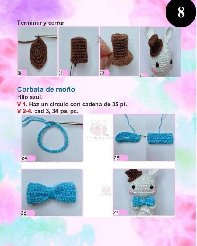 Patrón de Amigurumi Pareja de Conejitos Paso a Paso