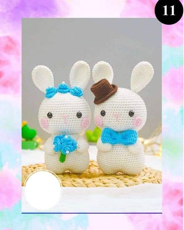 Patrón de Amigurumi Pareja de Conejitos Paso a Paso