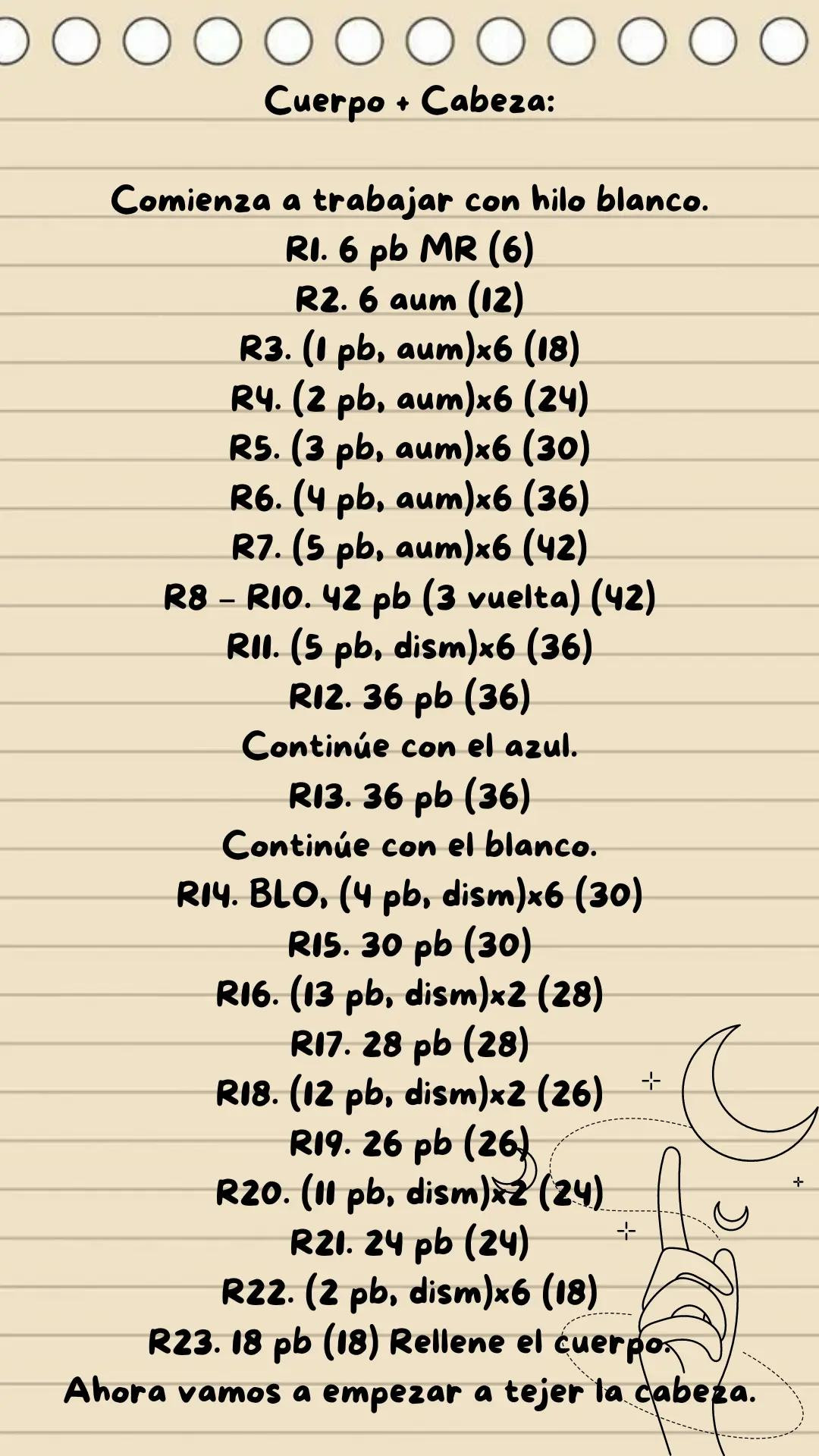 Patrón de Amigurumi Sailor Moon con cabello rubio y traje azul