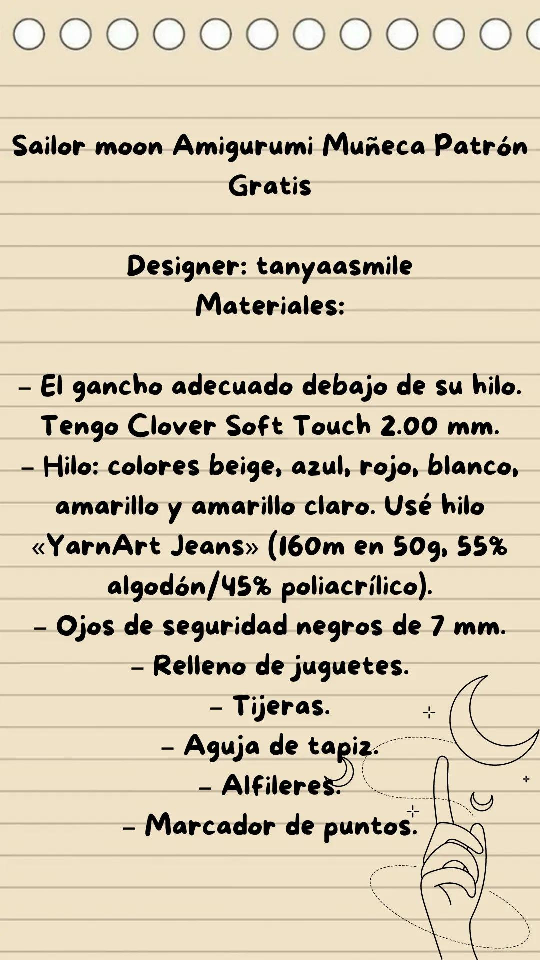 Patrón de Amigurumi Sailor Moon con cabello rubio y traje azul