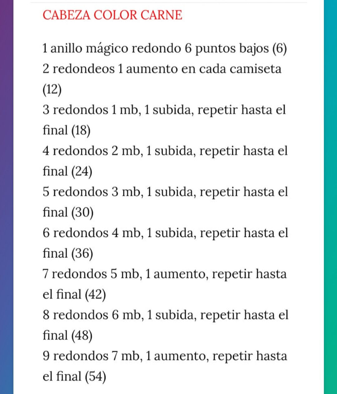 Patrón de amigurumi sirena con cola verde y cabello rojo