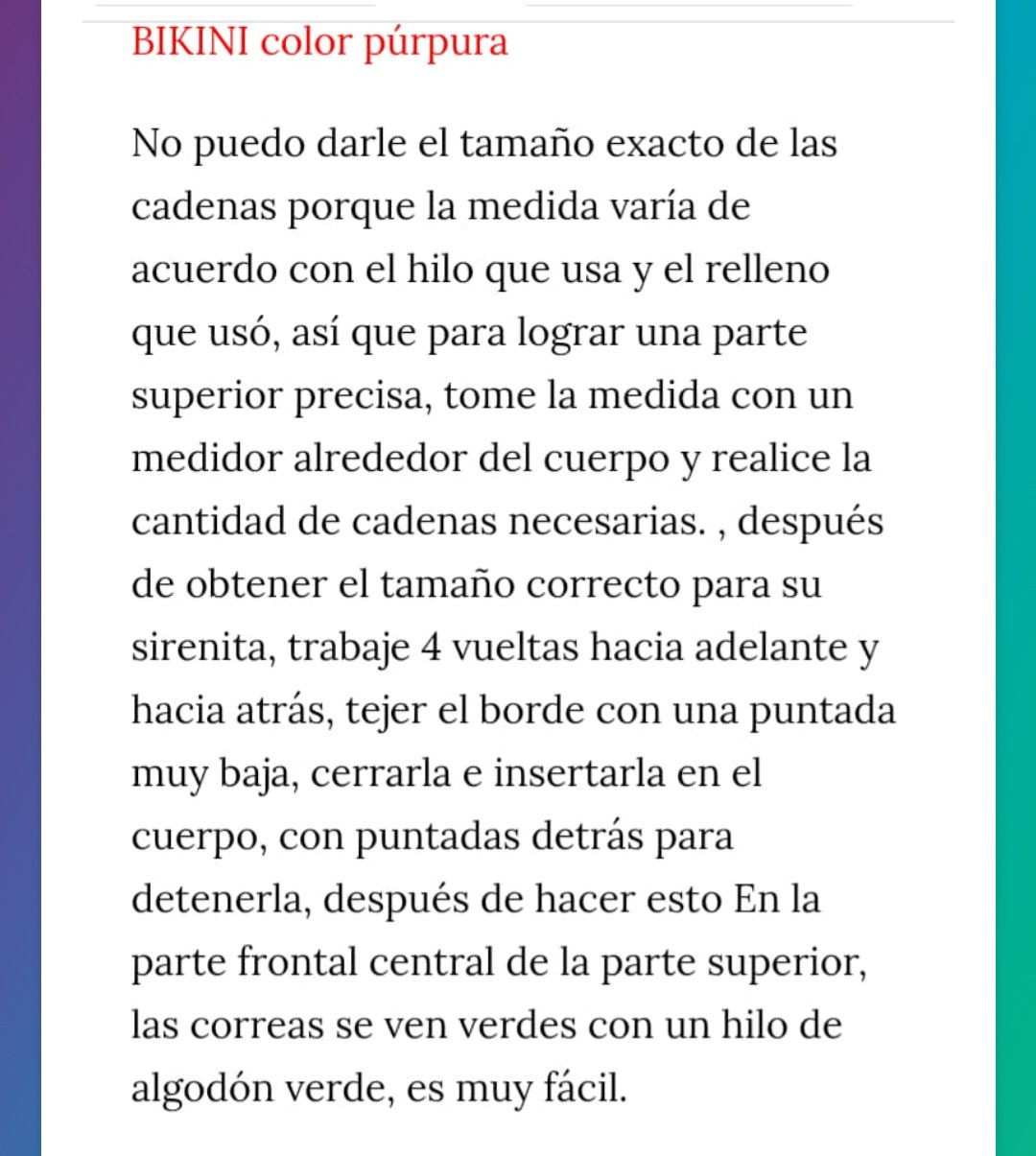 Patrón de amigurumi sirena con cola verde y cabello rojo