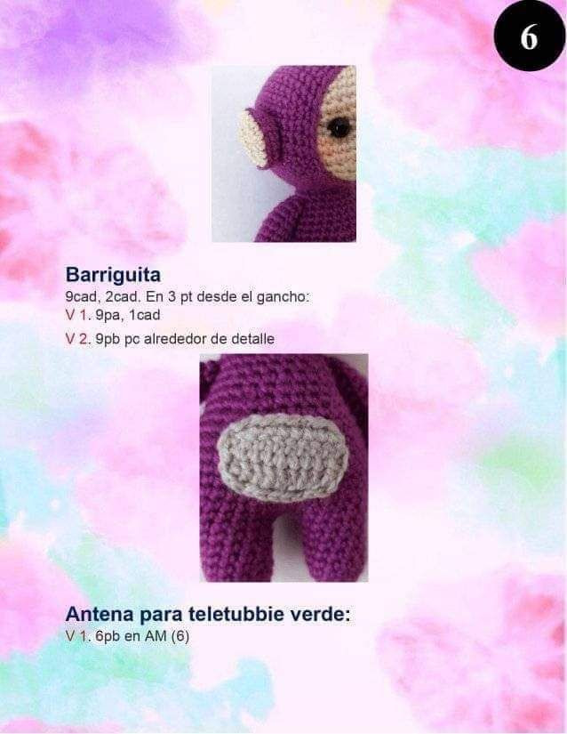 Patrón de Amigurumi Teletubbies Tinky Winky Paso a Paso
