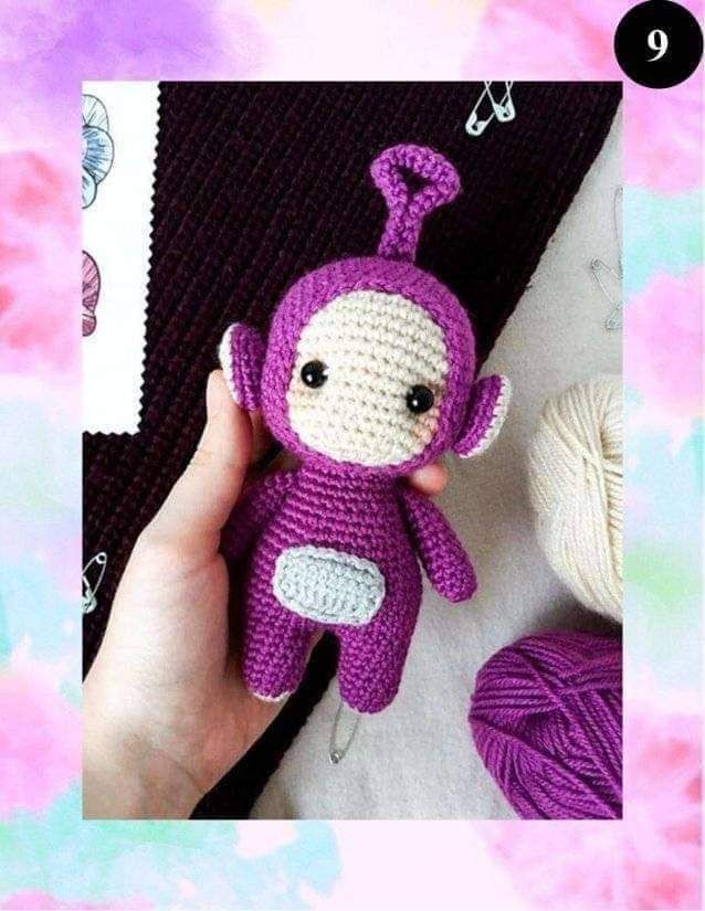 Patrón de Amigurumi Teletubbies Tinky Winky Paso a Paso