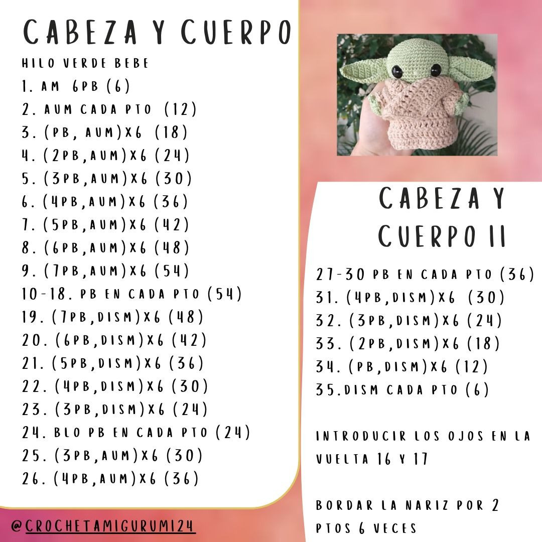 Patrón de Amigurumi Yoda Bebé: Guía Paso a Paso para Móc Len