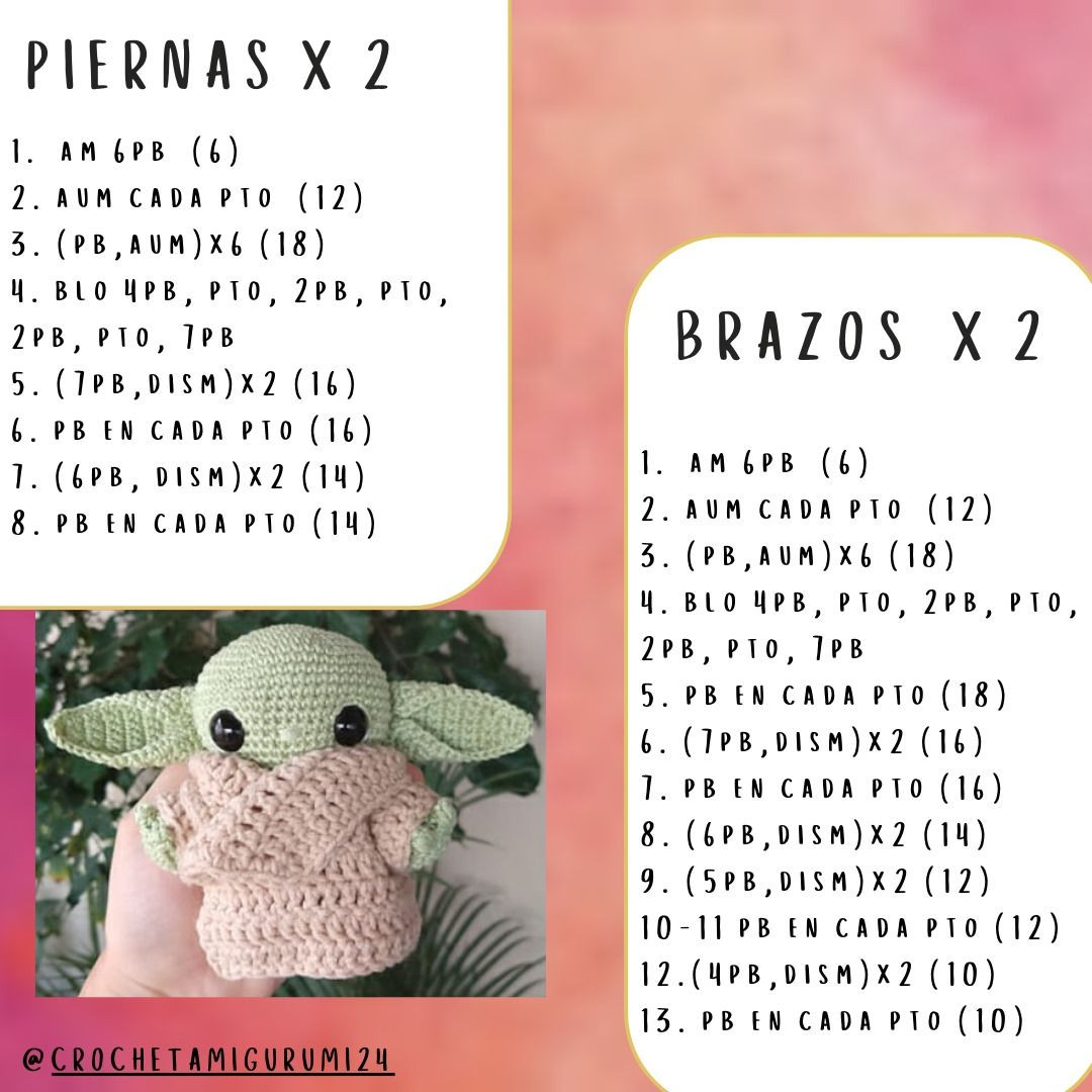 Patrón de Amigurumi Yoda Bebé: Guía Paso a Paso para Móc Len