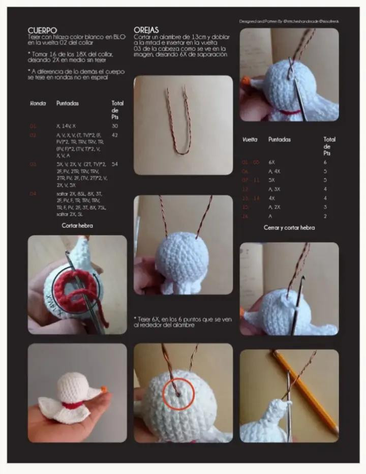 Patrón de Amigurumi Zero el Fantasma de La Noche de los Muertos Vivientes