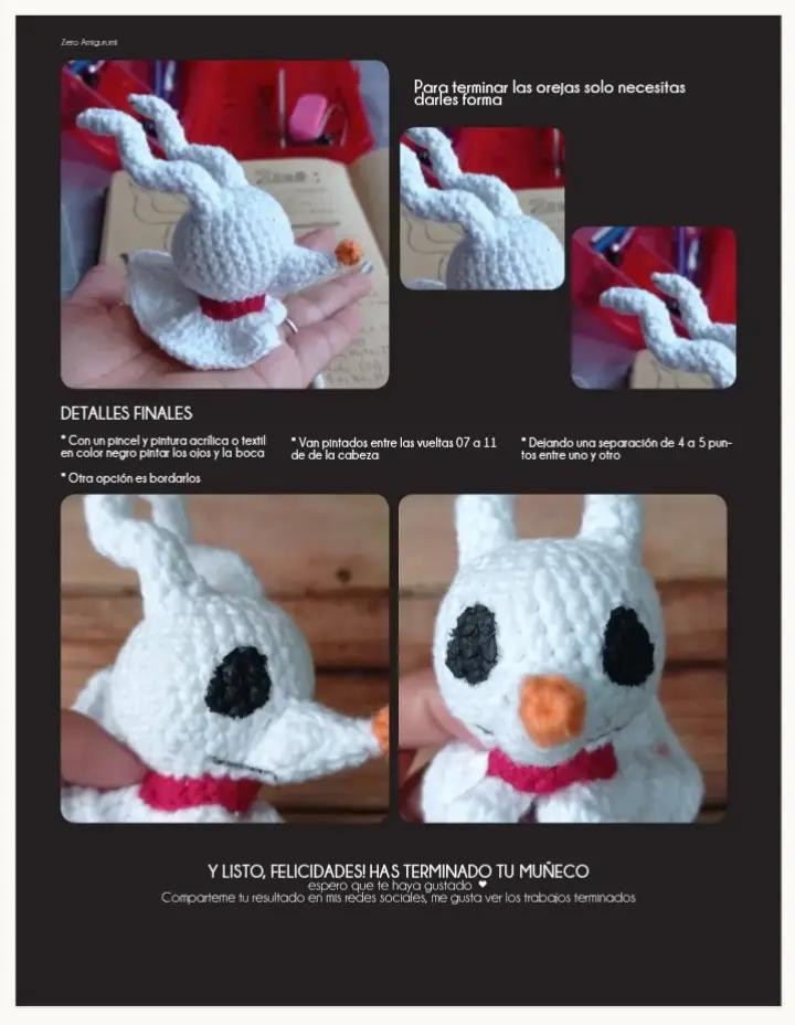 Patrón de Amigurumi Zero el Fantasma de La Noche de los Muertos Vivientes