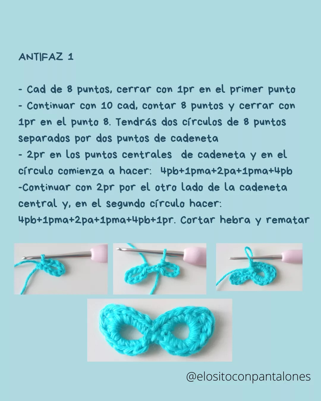 Patrón de Antifaz Carnaval para Osito Marrón