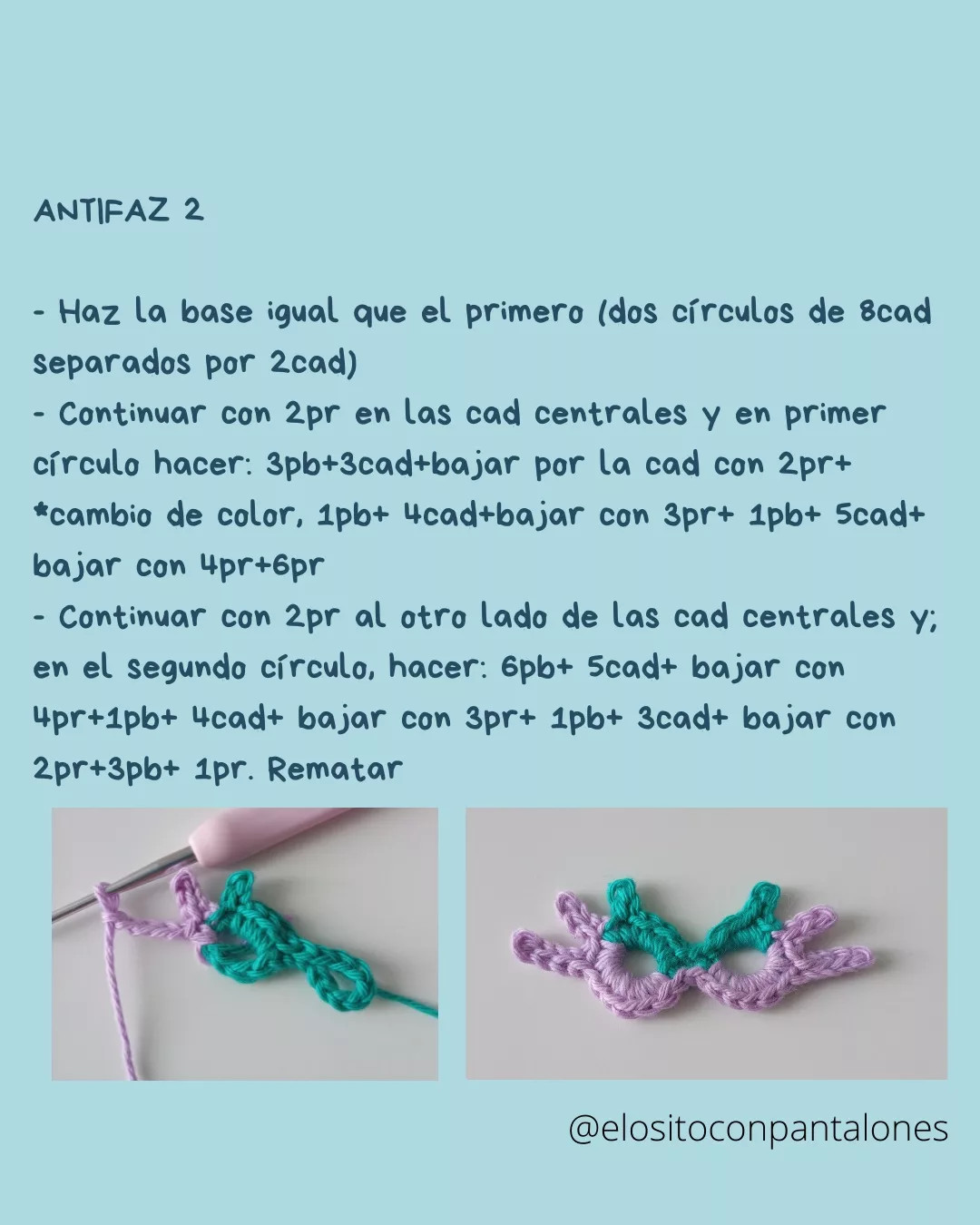 Patrón de Antifaz Carnaval para Osito Marrón